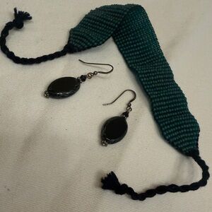 Elegant Black and Green Jewelry Set